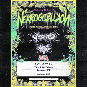 Nekrogoblikon 20 years 20th anniversary tour concert show special event band special guests Aborted Signs of the Swarm Party Cannon tickets Tampa Ybor City Gas Worx